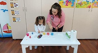 Okul öncesi minikler oyunlarla matematik öğreniyor