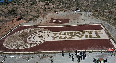 Osmaniye'de 28 bin fidanla Türkiye yüzyılı logosu oluşturuldu