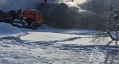 Rusya'da demiryolu tanklarında yangın
