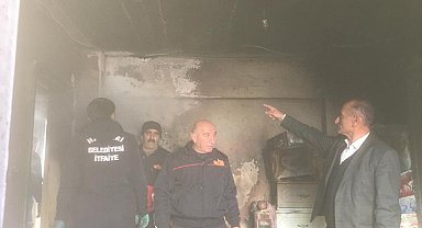 Şehit annesinin evi yangında büyük hasar gördü