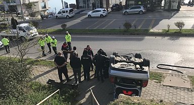 Sinop'ta otomobil takla attı: 1 yaralı