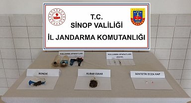 Sinop'ta yol kontrolünde bir araçtan bonzai ele geçirildi