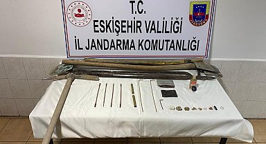 Sit alanındaki kaçak kazıya jandarmadan suçüstü
