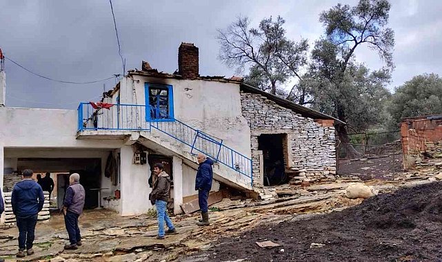 Soba kovasından çıkan yangında ev zarar gördü