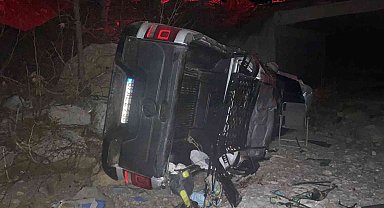 Sürücüsünün hakimiyetini kaybettiği kamyonet dereye düştü: 5 yaralı