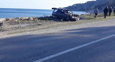 Takla atan otomobilin sürücüsü yaralandı