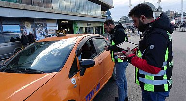 Taksim'de ticari taksi denetimi