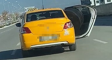 Taksiye sığmayan kazanın tehlikeli yolculuğu