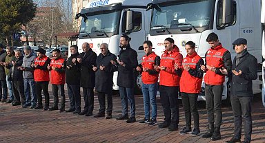Tavşanlı'dan Suriye'ye 3 tır dolusu yardım