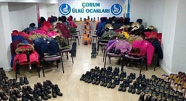 Ülkü ocaklarından ihtiyaç sahibi çocuklara giyecek yardımı