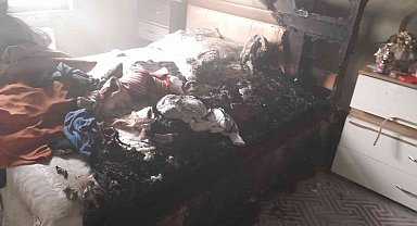 Yangında dumandan etkilenen çocuk hastaneye kaldırıldı