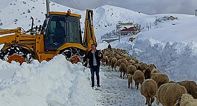 Yaylada koyunlarıyla birlikte 3 gün mahsur kalan çobanı belediye ekipleri kurtardı