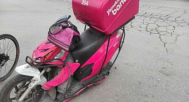 Zincirleme kazada motosiklet ikiye bölündü