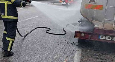 Zonguldak'ta mazot yüklü tanker yangında kullanılamaz hale geldi
