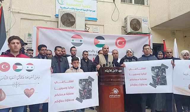 Gazze'de Türk ve Suriyeli depremzedeler için kan bağışı kampanyası