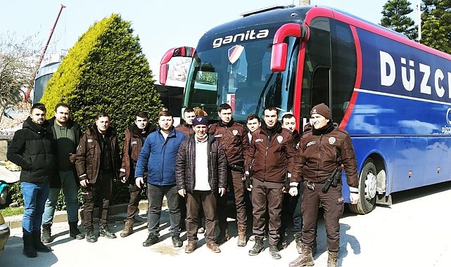 Hatay'daki polisler Düzcespor otobüsünde kalacak