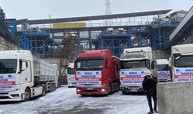 Soma'dan 14 kamyon kömür ve kurtarma ekibi deprem bölgesine gitti