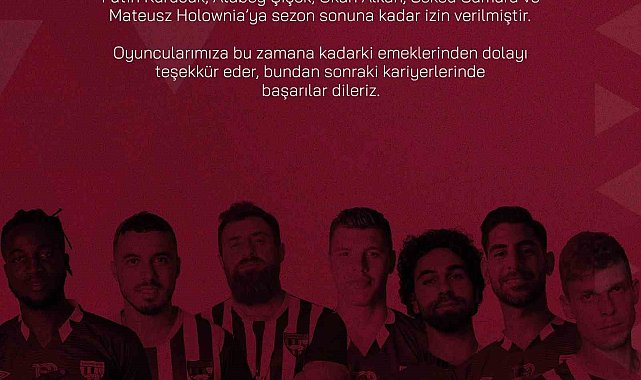 Bandırmaspor'da, 7 futbolcu kadro dışı
