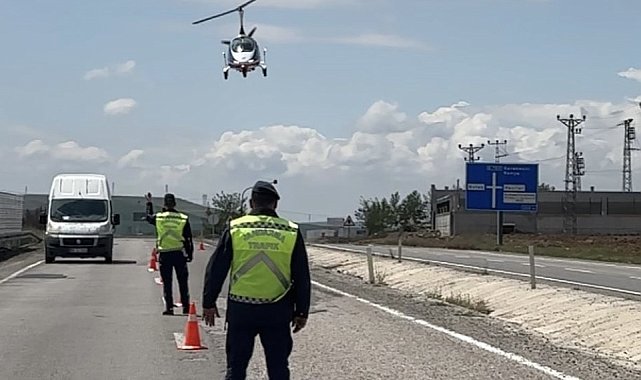 Çankırı'da hava destekli trafik denetimi