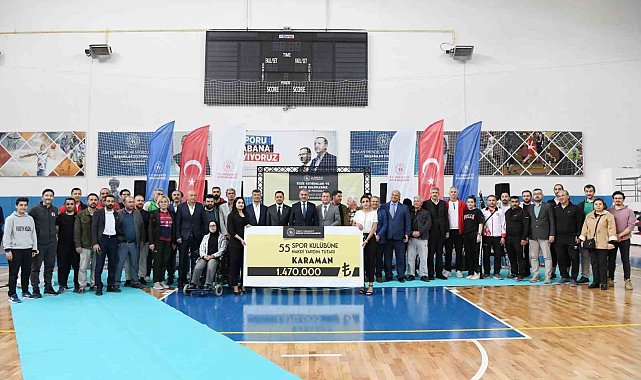 Karaman'da 55 spor kulübüne nakdi yardım