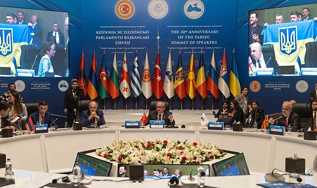 KEİPA toplantısı sırasında Ukrayna bayrağı açıldı