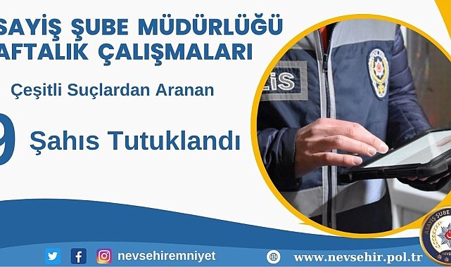 Nevşehir'de 9 şahıs tutuklandı
