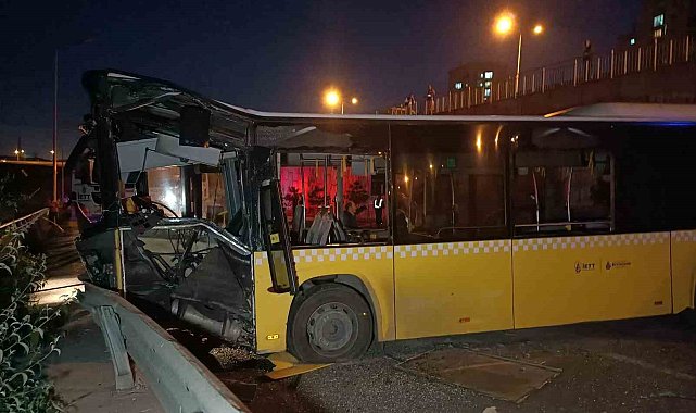 Başakşehir'de İETT otobüsü 7 metre yükseklikten alt yola düştü: 1 yaralı