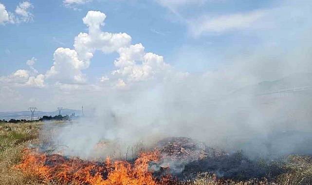 Burdur'da otluk alanda çıkan yangın itfaiye ekiplerinin erken müdahalesi ile söndürüldü