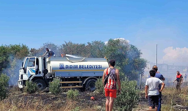 Didim'de sanayide çıkan yangın korkuttu