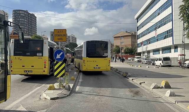 İETT otobüsler için ayrılan yolda kaza yaptı: 1 yaralı