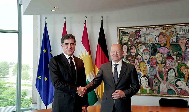 IKBY Başkanı Barzani, Almanya Başbakanı Scholz ile bir araya geldi