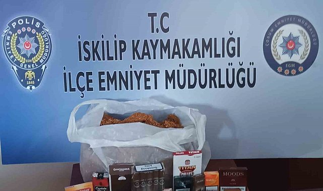 İskilip'te kaçak sigara ve tütün ele geçirildi