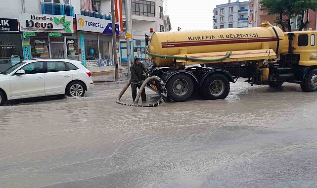 Karapınar'da yağmur yağışı etkili oldu