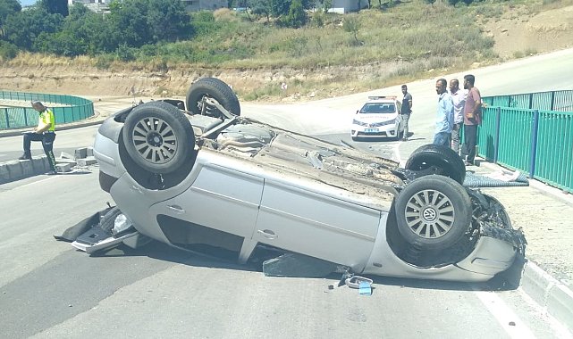 Kontrolden çıkan otomobil takla attı: 1 yaralı