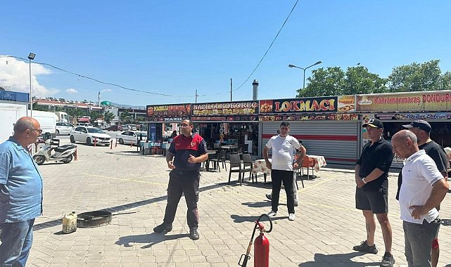 Kuşadası Nazilli Halk Pazarı'nda yangın tatbikatı