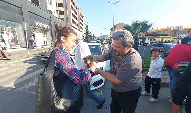 Motora sıkışan kedi için seferber oldular